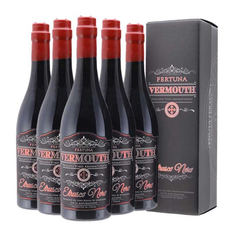 (BOX DA 6) Vermouth Etrusco Nero Astucciato Tenuta Fertuna