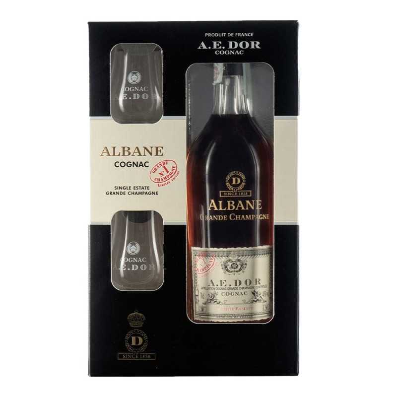 Cognac Albane Grande Champagne Special pack con due bicchieri 70cl